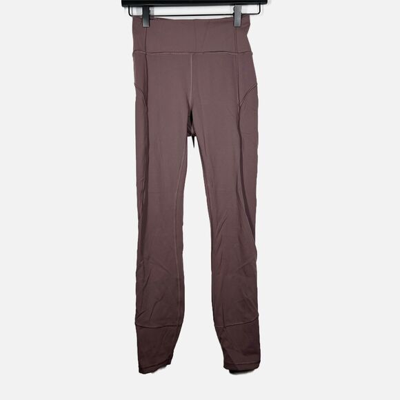 Lululemon In Movement 7/8 Tight Everlux Antique Bark dark purple Sz 4